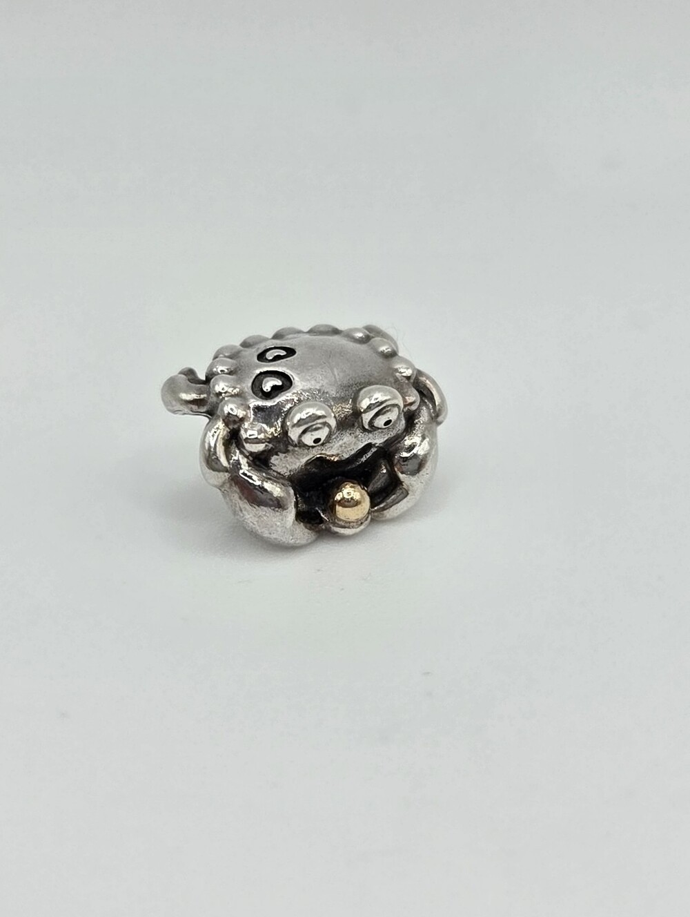 Pandora Retired Happy Crab Charm With Sterling Silver And 14kt